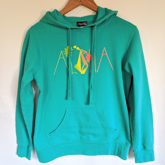 Volcom pullover hoodie,‎ teal/green, Aloha, sz S - Picture 5 of 6